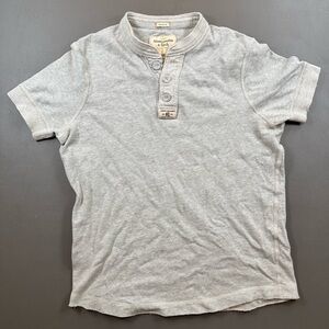 Abercrombie & Fitch Henley Shirt 1892 Muscle Gray Medium